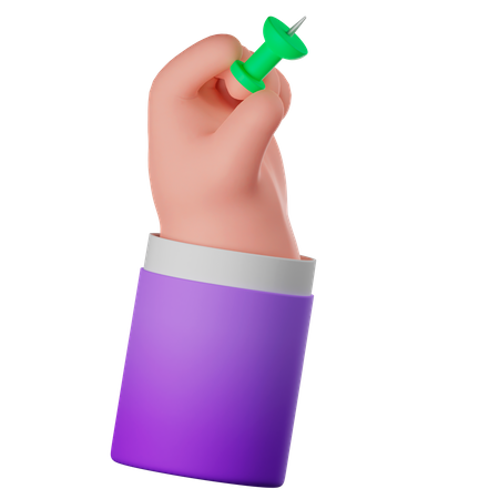Hand And Pin  3D Icon