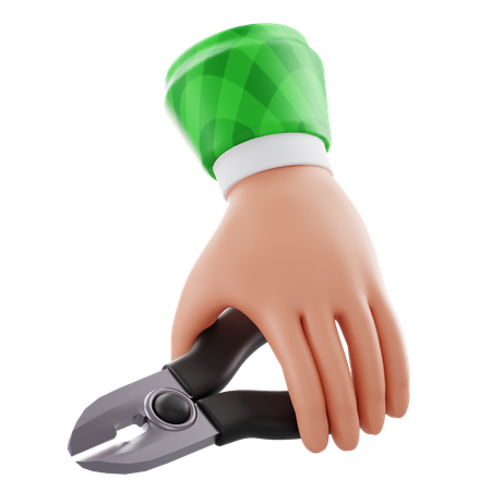 Hand and pliers  3D Icon
