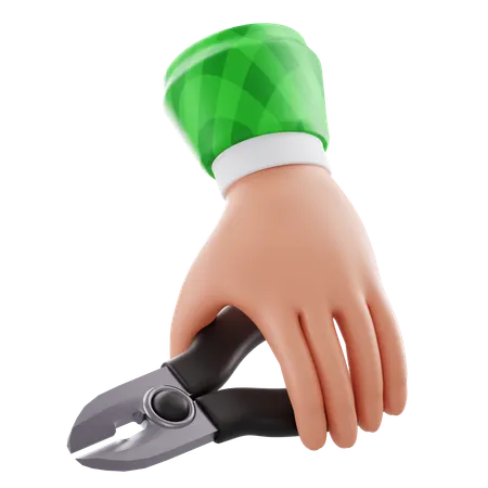 Hand and pliers  3D Icon
