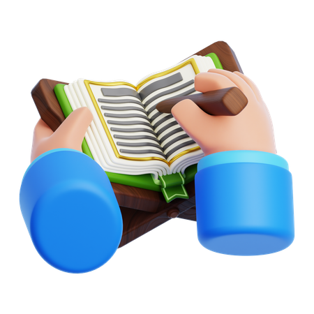 Hand and Reciting Al-Qur'an  3D Icon