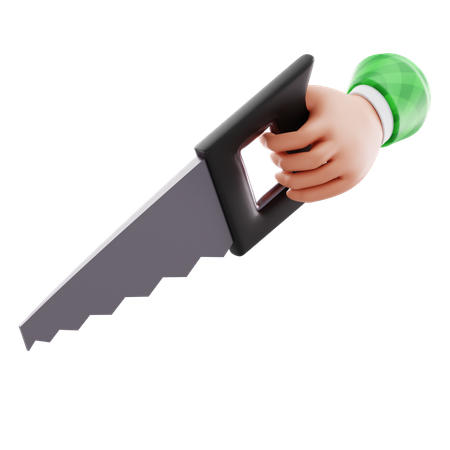 Hand and saw  3D Icon