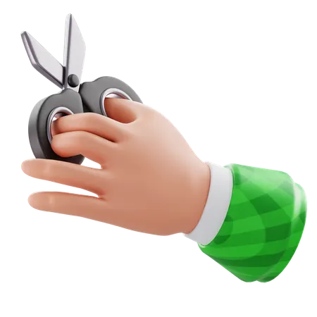 Hand and scissors  3D Icon