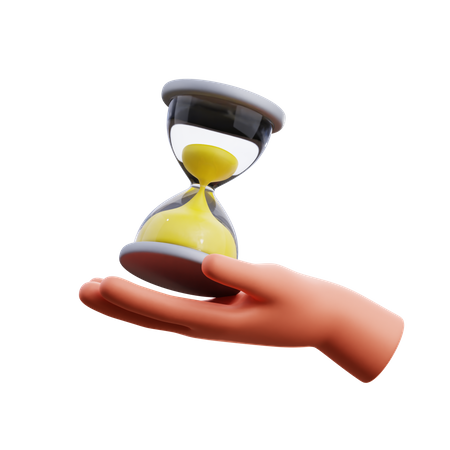 Hand and time 3D Icon