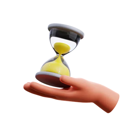 Hand and time 3D Icon
