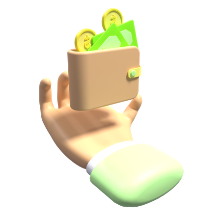 Hand and Wallet  3D Icon