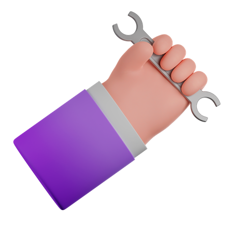 Hand And Wrench  3D Icon