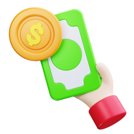 Bargeld in der Hand  3D Icon