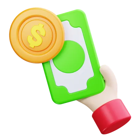 Bargeld in der Hand  3D Icon