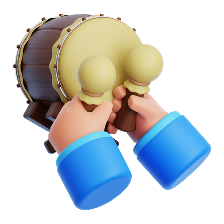 Hand Beating Drum  3D Icon