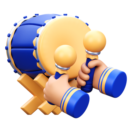 Hand Beating Drum  3D Icon