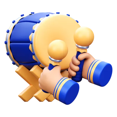 Hand Beating Drum  3D Icon