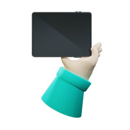 Hand mit Tablet  3D Illustration