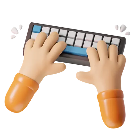 Hand mit Tastatur  3D Icon