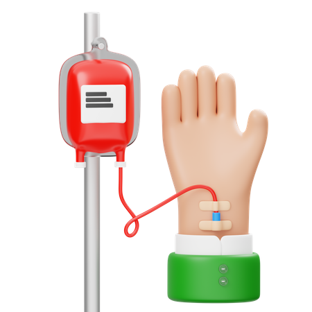 Hand Blood Donation  3D Icon