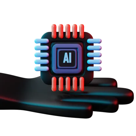 Hand Bring Ai Chip  3D Icon