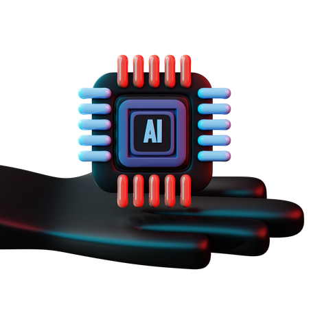 Hand Bring Ai Chip  3D Icon