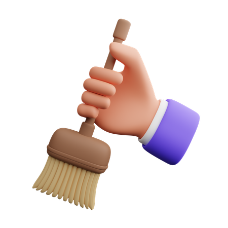 Hand Carrying Broom  3D Icon