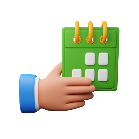 Hand Carrying Calendar  3D Icon