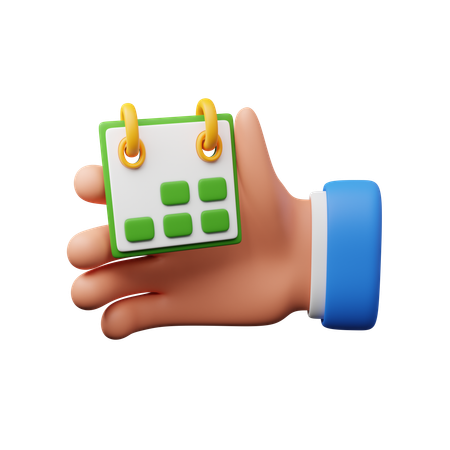 Hand Carrying Calendar  3D Icon