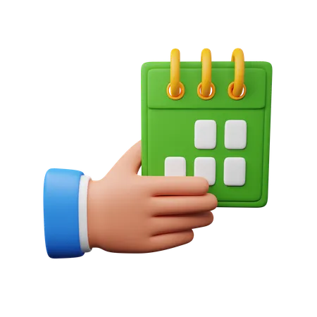 Hand Carrying Calendar  3D Icon