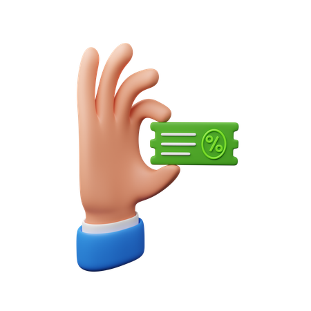 Hand Carrying Discount Voucher  3D Icon