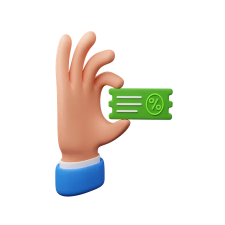 Hand Carrying Discount Voucher  3D Icon