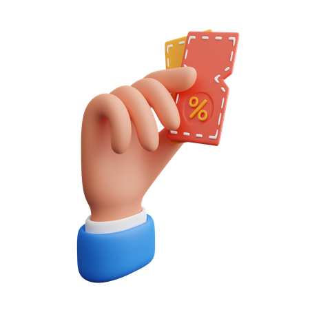 Hand Carrying discount voucher  3D Icon