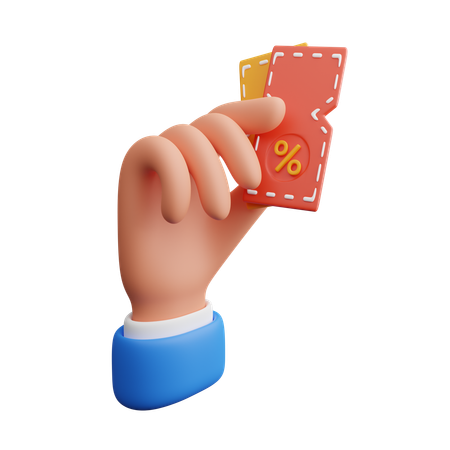 Hand Carrying discount voucher  3D Icon