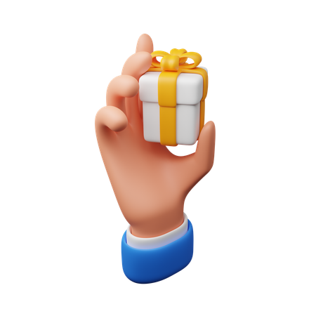 Hand Carrying Gift Box  3D Icon