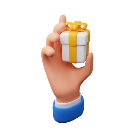 Hand Carrying Gift Box Download This Item Now 3D Icon