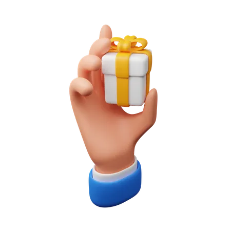 Hand Carrying Gift Box  3D Icon