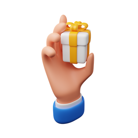 Hand Carrying Gift Box  3D Icon