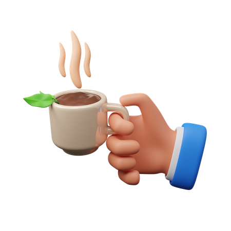 Hand Carrying Hot Drink  3D Icon