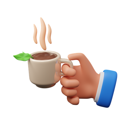 Hand Carrying Hot Drink  3D Icon