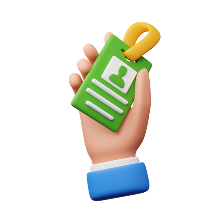 Hand Carrying Id Card  3D Icon
