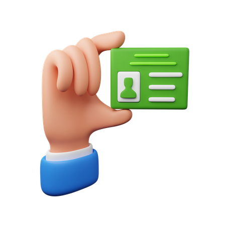 Hand Carrying Identity Card  3D Icon