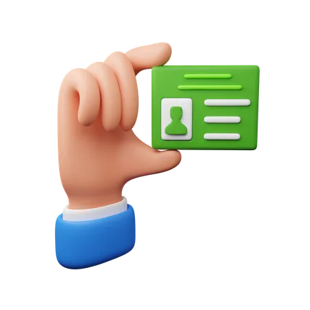 Hand Carrying Identity Card  3D Icon