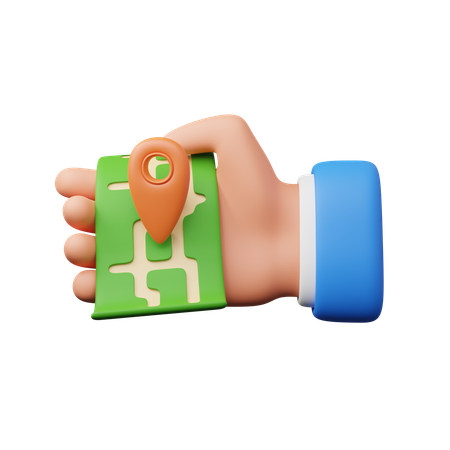 Hand Carrying Map  3D Icon