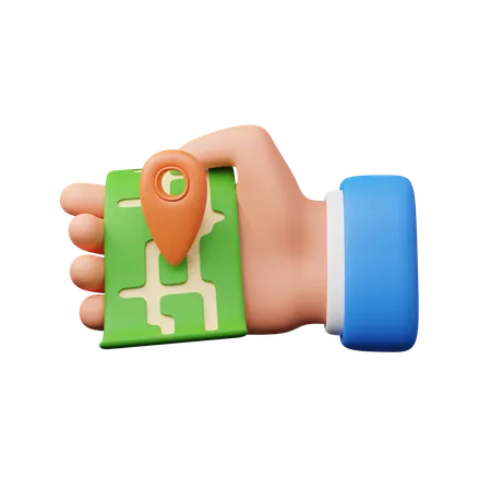 Hand Carrying Map  3D Icon