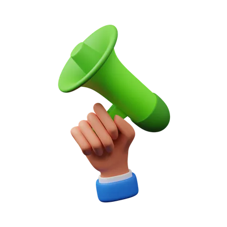 Hand carrying megaphone  3D Icon