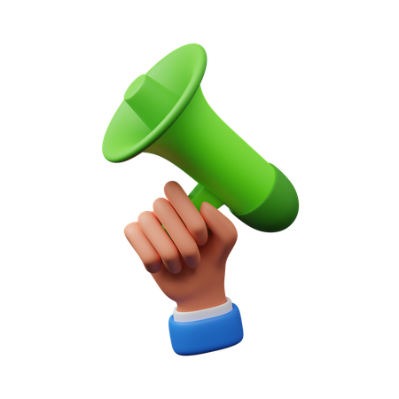 Hand carrying megaphone  3D Icon