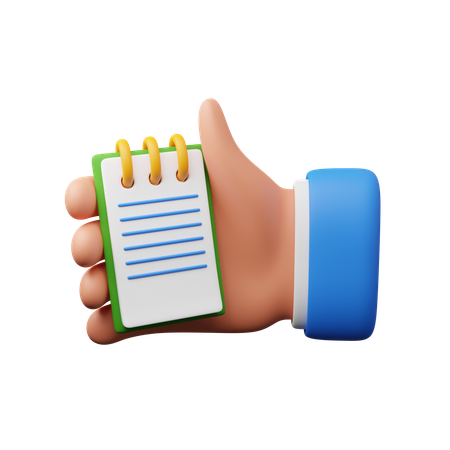 Hand Carrying Notebook  3D Icon