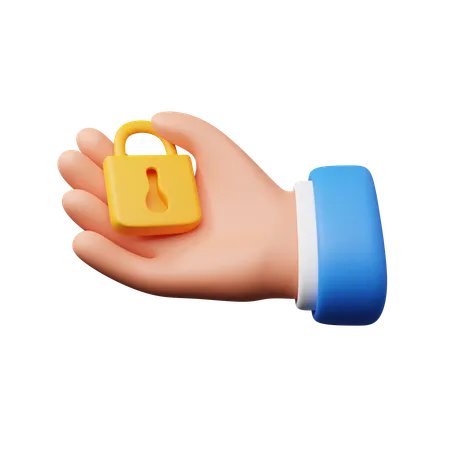 Hand Carrying Padlock Download This Item Now 3D Icon