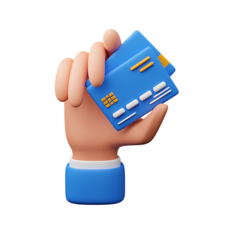 Hand Carrying Payment Card  3D Icon