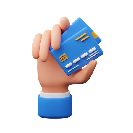 Hand Carrying Payment Card  3D Icon