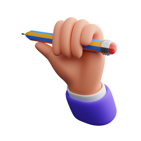 Hand carrying pencil  3D Icon