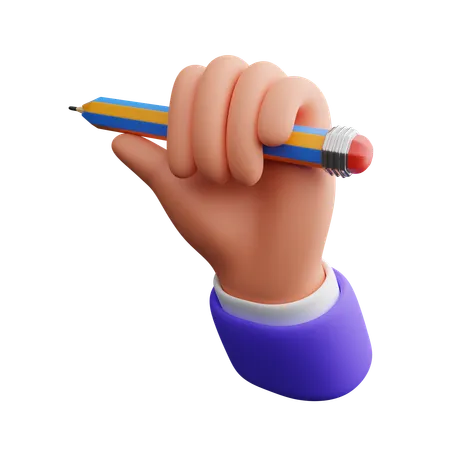 Hand carrying pencil  3D Icon