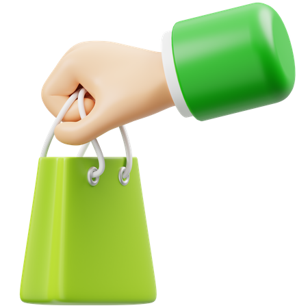 Hand Carrying Shopping Bag  3D Icon