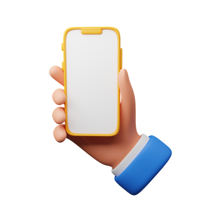 Hand carrying smartphone  3D Icon