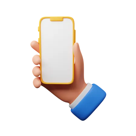 Hand carrying smartphone  3D Icon